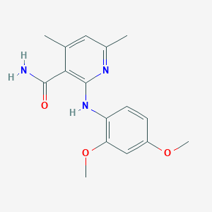 molecular formula C16H19N3O3 B5618851 2-[(2,4-dimethoxyphenyl)amino]-4,6-dimethylnicotinamide 