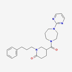 molecular formula C24H31N5O2 B5618858 1-(3-phenylpropyl)-5-{[4-(2-pyrimidinyl)-1,4-diazepan-1-yl]carbonyl}-2-piperidinone 