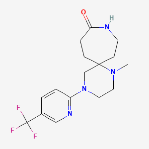 molecular formula C16H21F3N4O B5618872 1-methyl-4-[5-(trifluoromethyl)-2-pyridinyl]-1,4,9-triazaspiro[5.6]dodecan-10-one 