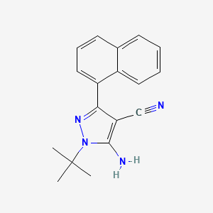 molecular formula C18H18N4 B561888 5-Amino-3-(1-naphthyl)-4-cyano-1-tert-butylpyrazole CAS No. 221243-34-1