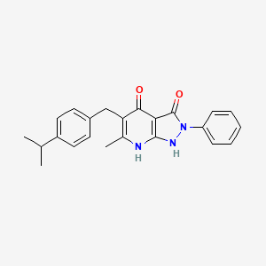 molecular formula C23H23N3O2 B5618893 5-(4-isopropylbenzyl)-6-methyl-2-phenyl-1H-pyrazolo[3,4-b]pyridine-3,4(2H,7H)-dione 