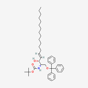molecular formula C42H59NO4 B561890 (2S,3R,4E)-2-Tert-butyloxycarbonylamino-1-triphenylmethyloxy-4-octadecen-2-OL CAS No. 299172-62-6
