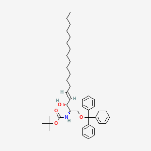 molecular formula C42H59NO4 B561890 (2S,3R,4E)-2-Tert-Butyloxycarbonylamino-1-triphenylmethyloxy-4-octadecen-2-ol CAS No. 299172-62-6