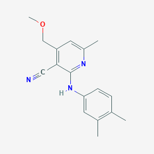 molecular formula C17H19N3O B5618901 2-[(3,4-dimethylphenyl)amino]-4-(methoxymethyl)-6-methylnicotinonitrile 