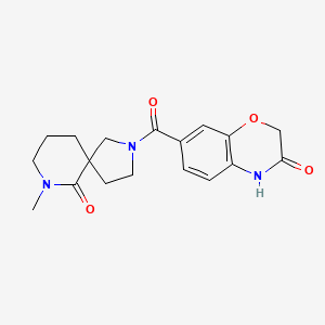 molecular formula C18H21N3O4 B5618907 7-[(7-methyl-6-oxo-2,7-diazaspiro[4.5]dec-2-yl)carbonyl]-2H-1,4-benzoxazin-3(4H)-one 