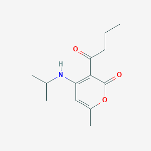 molecular formula C13H19NO3 B5618913 3-butyryl-4-(isopropylamino)-6-methyl-2H-pyran-2-one 