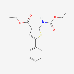 molecular formula C16H17NO4S B5618920 ethyl 2-[(ethoxycarbonyl)amino]-5-phenyl-3-thiophenecarboxylate 
