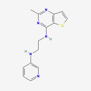molecular formula C14H15N5S B5618934 (2-methylthieno[3,2-d]pyrimidin-4-yl)[2-(pyridin-3-ylamino)ethyl]amine 