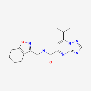 molecular formula C18H22N6O2 B5618949 7-isopropyl-N-methyl-N-(4,5,6,7-tetrahydro-1,2-benzisoxazol-3-ylmethyl)[1,2,4]triazolo[1,5-a]pyrimidine-5-carboxamide 