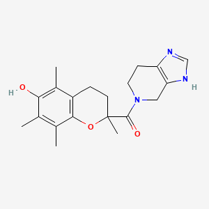 molecular formula C20H25N3O3 B5618980 2,5,7,8-tetramethyl-2-(1,4,6,7-tetrahydro-5H-imidazo[4,5-c]pyridin-5-ylcarbonyl)chroman-6-ol 