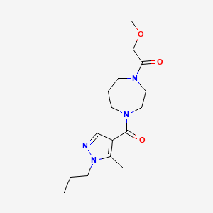molecular formula C16H26N4O3 B5618988 1-(methoxyacetyl)-4-[(5-methyl-1-propyl-1H-pyrazol-4-yl)carbonyl]-1,4-diazepane 