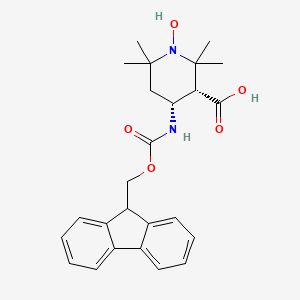 molecular formula C25H30N2O5 B561900 (3R,4R)-4-({[(9H-Fluoren-9-yl)methoxy]carbonyl}amino)-1-hydroxy-2,2,6,6-tetramethylpiperidine-3-carboxylic acid CAS No. 583827-13-8