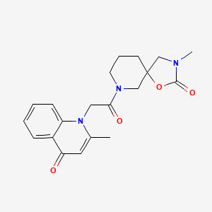 molecular formula C20H23N3O4 B5619029 2-methyl-1-[2-(3-methyl-2-oxo-1-oxa-3,7-diazaspiro[4.5]dec-7-yl)-2-oxoethyl]quinolin-4(1H)-one 