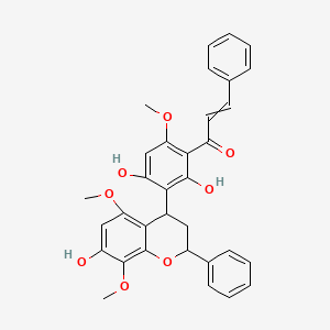 molecular formula C33H30O8 B561904 Sarcandrone A CAS No. 1190225-47-8