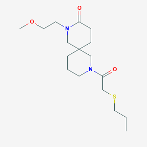 molecular formula C17H30N2O3S B5619054 2-(2-methoxyethyl)-8-[(propylthio)acetyl]-2,8-diazaspiro[5.5]undecan-3-one 