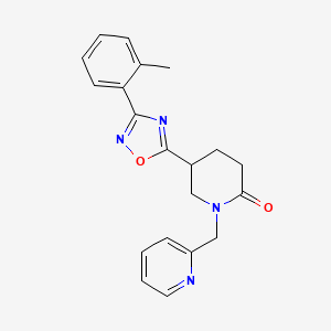 molecular formula C20H20N4O2 B5619061 5-[3-(2-methylphenyl)-1,2,4-oxadiazol-5-yl]-1-(2-pyridinylmethyl)-2-piperidinone 