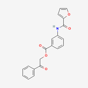 molecular formula C20H15NO5 B5619088 2-oxo-2-phenylethyl 3-(2-furoylamino)benzoate 
