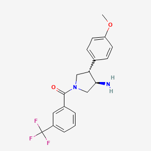 molecular formula C19H19F3N2O2 B5619099 (3R*,4S*)-4-(4-methoxyphenyl)-1-[3-(trifluoromethyl)benzoyl]pyrrolidin-3-amine 