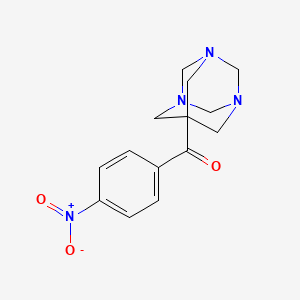 molecular formula C14H16N4O3 B5619119 (4-nitrophenyl)(1,3,5-triazatricyclo[3.3.1.1~3,7~]dec-7-yl)methanone 