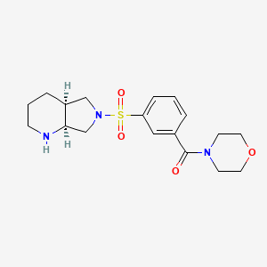 molecular formula C18H25N3O4S B5619121 rel-(4aS,7aS)-6-{[3-(4-morpholinylcarbonyl)phenyl]sulfonyl}octahydro-1H-pyrrolo[3,4-b]pyridine hydrochloride 