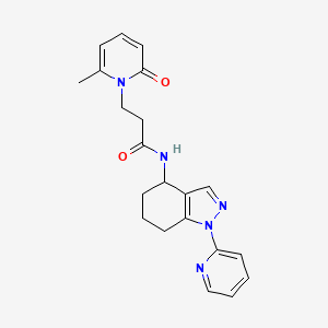 molecular formula C21H23N5O2 B5619129 3-(6-methyl-2-oxopyridin-1(2H)-yl)-N-(1-pyridin-2-yl-4,5,6,7-tetrahydro-1H-indazol-4-yl)propanamide 