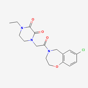 molecular formula C17H20ClN3O4 B5619174 1-[2-(7-chloro-2,3-dihydro-1,4-benzoxazepin-4(5H)-yl)-2-oxoethyl]-4-ethylpiperazine-2,3-dione 