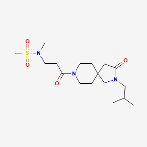 molecular formula C17H31N3O4S B5619179 N-[3-(2-isobutyl-3-oxo-2,8-diazaspiro[4.5]dec-8-yl)-3-oxopropyl]-N-methylmethanesulfonamide 
