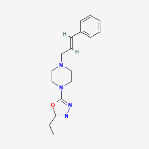 molecular formula C17H22N4O B5619190 1-(5-ethyl-1,3,4-oxadiazol-2-yl)-4-[(2E)-3-phenylprop-2-en-1-yl]piperazine 