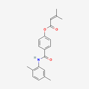 molecular formula C20H21NO3 B5619209 4-{[(2,5-dimethylphenyl)amino]carbonyl}phenyl 3-methyl-2-butenoate 