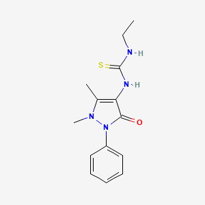 molecular formula C14H18N4OS B5619225 N-(1,5-dimethyl-3-oxo-2-phenyl-2,3-dihydro-1H-pyrazol-4-yl)-N'-ethylthiourea 
