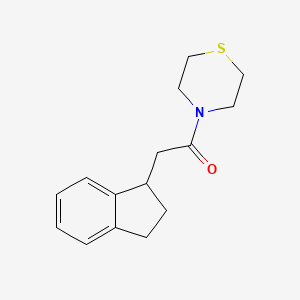 molecular formula C15H19NOS B5619232 4-(2,3-dihydro-1H-inden-1-ylacetyl)thiomorpholine 