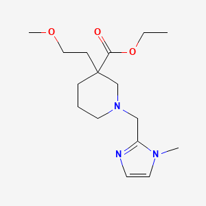 molecular formula C16H27N3O3 B5619244 ethyl 3-(2-methoxyethyl)-1-[(1-methyl-1H-imidazol-2-yl)methyl]-3-piperidinecarboxylate 