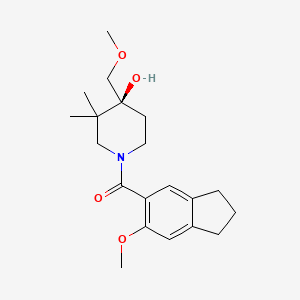 molecular formula C20H29NO4 B5619263 (4S)-1-[(6-methoxy-2,3-dihydro-1H-inden-5-yl)carbonyl]-4-(methoxymethyl)-3,3-dimethyl-4-piperidinol 