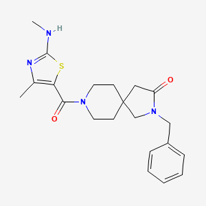 molecular formula C21H26N4O2S B5619291 2-benzyl-8-{[4-methyl-2-(methylamino)-1,3-thiazol-5-yl]carbonyl}-2,8-diazaspiro[4.5]decan-3-one 