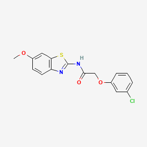 molecular formula C16H13ClN2O3S B5619301 2-(3-chlorophenoxy)-N-(6-methoxy-1,3-benzothiazol-2-yl)acetamide 