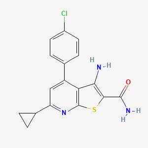 molecular formula C17H14ClN3OS B5619333 3-amino-4-(4-chlorophenyl)-6-cyclopropylthieno[2,3-b]pyridine-2-carboxamide 