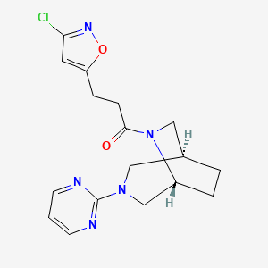 molecular formula C17H20ClN5O2 B5619352 (1S*,5R*)-6-[3-(3-chloro-5-isoxazolyl)propanoyl]-3-(2-pyrimidinyl)-3,6-diazabicyclo[3.2.2]nonane 