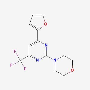 molecular formula C13H12F3N3O2 B5619371 4-[4-(2-furyl)-6-(trifluoromethyl)-2-pyrimidinyl]morpholine 