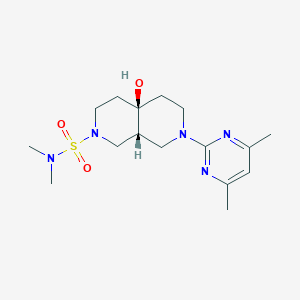 molecular formula C16H27N5O3S B5619399 (4aR*,8aR*)-7-(4,6-dimethylpyrimidin-2-yl)-4a-hydroxy-N,N-dimethyloctahydro-2,7-naphthyridine-2(1H)-sulfonamide 
