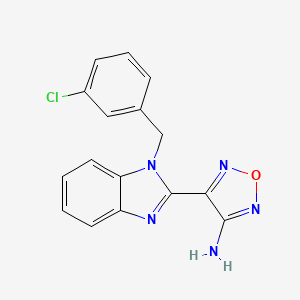 molecular formula C16H12ClN5O B5619420 4-[1-(3-chlorobenzyl)-1H-benzimidazol-2-yl]-1,2,5-oxadiazol-3-amine 