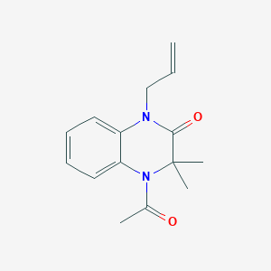 molecular formula C15H18N2O2 B5619429 4-acetyl-1-allyl-3,3-dimethyl-3,4-dihydro-2(1H)-quinoxalinone 