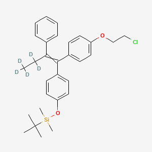 molecular formula C30H37ClO2Si B561946 (3,3,4,4,4-d5)-(E/Z)-1-[4-(2-Chloroethoxy)phenyl]-1-[4-(t-butyldimethylsilyloxy)phenyl]-2-phenyl-1-butene CAS No. 1020719-26-9
