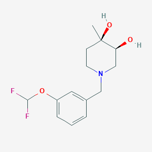 (3S*,4R*)-1-[3-(difluoromethoxy)benzyl]-4-methylpiperidine-3,4-diol