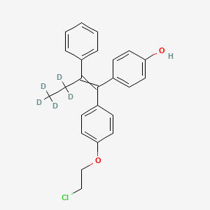 molecular formula C24H23ClO2 B561947 (3,3,4,4,4-d5)-(E/Z)-1-[4-(2-Chloroethoxy)phenyl]-1-[4-hydroxyphenyl]-2-phenyl-1-butene CAS No. 1020719-27-0