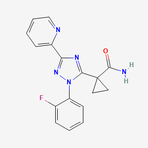molecular formula C17H14FN5O B5619470 1-[1-(2-fluorophenyl)-3-pyridin-2-yl-1H-1,2,4-triazol-5-yl]cyclopropanecarboxamide 