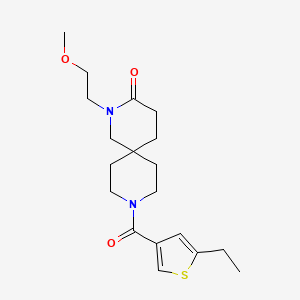 molecular formula C19H28N2O3S B5619481 9-[(5-ethyl-3-thienyl)carbonyl]-2-(2-methoxyethyl)-2,9-diazaspiro[5.5]undecan-3-one 