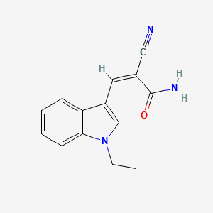 molecular formula C14H13N3O B5619496 2-cyano-3-(1-ethyl-1H-indol-3-yl)acrylamide 
