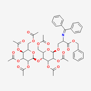 molecular formula C49H55NO20 B561950 N-Diphenylmethylene-O-(2,3,6,2',3',4',6'-hepta-O-acetyl-beta-D-lactosyl)-L-serine, Benzyl Ester CAS No. 337903-59-0