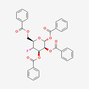 molecular formula C34H27FO9 B561951 1,2,3,6-Tetra-O-benzoyl-4-deoxy-4-fluoro-alpha-D-mannopyranose CAS No. 1309463-38-4