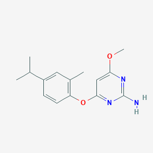 molecular formula C15H19N3O2 B5619515 4-(4-isopropyl-2-methylphenoxy)-6-methoxy-2-pyrimidinamine 